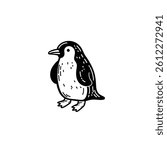 Penguin Vector Image, Cute Penguin Vector Illustration, Simple Penguin Animal Bird Vector Image, Artic Animal Penguin Image Vector.