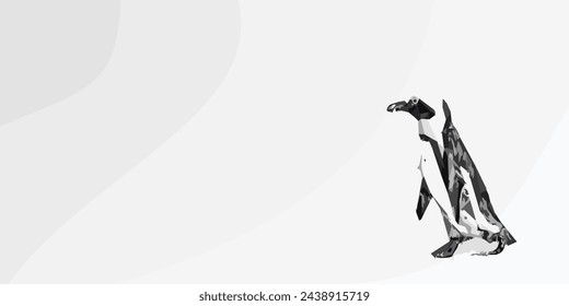 ilustración vectorial de pingüino con fondo abstracto