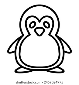 penguin  vector line icon design