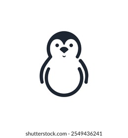 Design do logotipo do vetor do pinguim com preto e branco