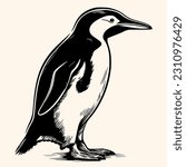 Penguin vector for logo or icon,clip art, drawing Elegant minimalist style,abstract style Illustration