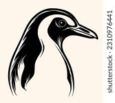 Penguin vector for logo or icon,clip art, drawing Elegant minimalist style,abstract style Illustration