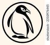 Penguin vector for logo or icon,clip art, drawing Elegant minimalist style,abstract style Illustration