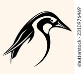 Penguin vector for logo or icon,clip art, drawing Elegant minimalist style,abstract style Illustration