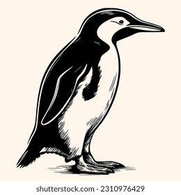 Penguin vector for logo or icon,clip art, drawing Elegant minimalist style,abstract style Illustration