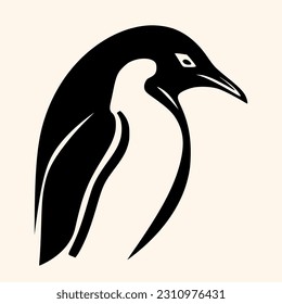 Penguin vector for logo or icon,clip art, drawing Elegant minimalist style,abstract style Illustration
