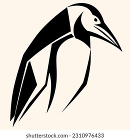 Penguin vector for logo or icon,clip art, drawing Elegant minimalist style,abstract style Illustration