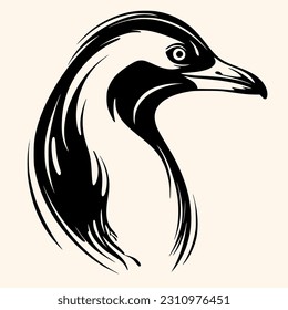 Penguin vector for logo or icon,clip art, drawing Elegant minimalist style,abstract style Illustration