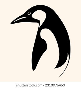 Penguin vector for logo or icon,clip art, drawing Elegant minimalist style,abstract style Illustration