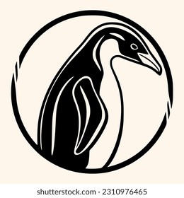 Penguin vector for logo or icon,clip art, drawing Elegant minimalist style,abstract style Illustration