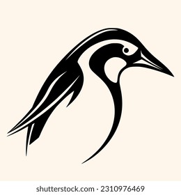 Vector de pingüino para logotipo o icono, imágenes prediseñadas, dibujo Elegante estilo minimalista, estilo abstracto Ilustración