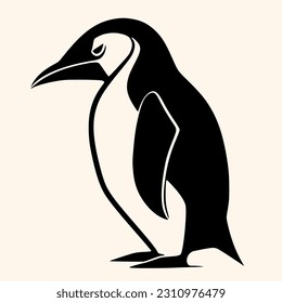 Penguin vector for logo or icon,clip art, drawing Elegant minimalist style,abstract style Illustration