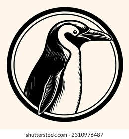 Vector de pingüino para logotipo o icono, imágenes prediseñadas, dibujo Elegante estilo minimalista, estilo abstracto Ilustración