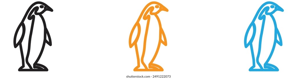 Penguin vector logo set collection for web app ui