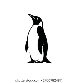 Vector de pingüino sobre fondo blanco. 