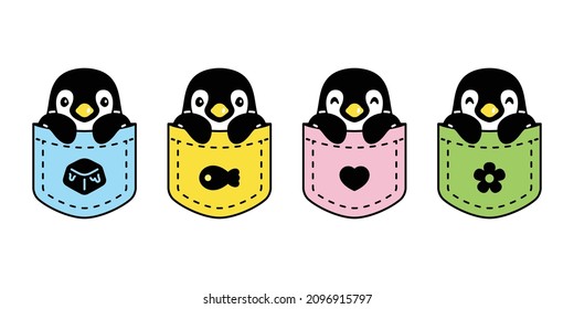 penguin vector pocket bird icon logo cartoon character illustration symbol design