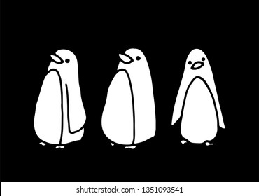 Penguin Vector Silhouette Design Illustration Poster Stock Vector ...