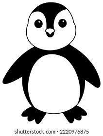 Penguin vector, silhouette vector, isolated illustration abstract pattern on white background