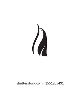 penguin vector silhouette logo template