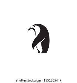 penguin vector silhouette logo template