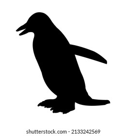 Penguin vector silhouette on white background