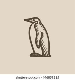 Penguin vector sketch icon isolated on background. Hand drawn Penguin icon. Penguin sketch icon for infographic, website or app.