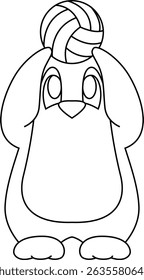 Penguin Volleyball player Volleyball Animal Vector Graphic Art Illustration