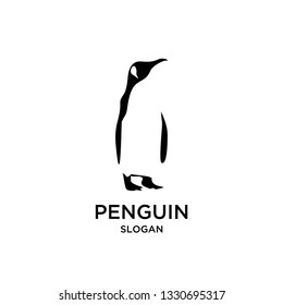 penguin walk logo icon designs vector illustration silhouette