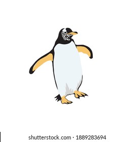 penguin walking isolated on white background