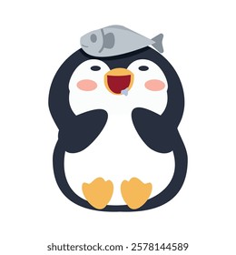 penguin wants to eat fish
