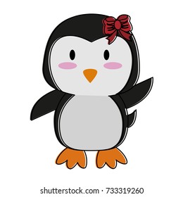 Penguin Waving Hello Bye Cute Animal Stock Vector (Royalty Free ...
