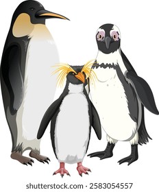 The penguin is wearing a black tuxedo-like coat.