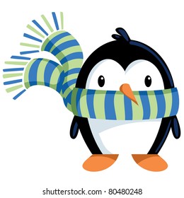 Penguin wearing a scarf