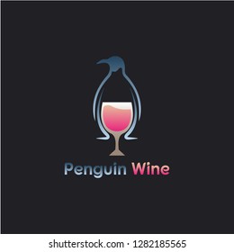 penguin wine logo design