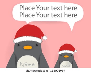 Penguin - x mas greeting card