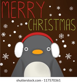 Penguin  - xmas greeting card