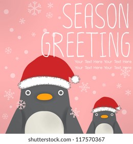 Penguin  - xmas greeting card