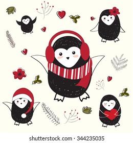 penguin xmas set
