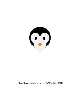 Penguin Zoo Pin Point Location Logo Design Template