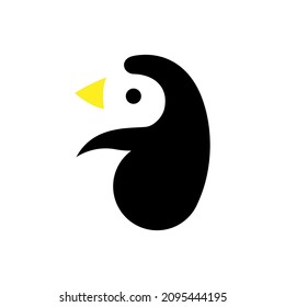 Penguin zoo sea animal abstract vector logo or icon template, sign or symbol.