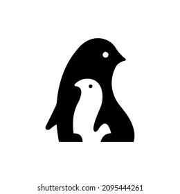 Penguin zoo sea animal abstract vector logo or icon template, sign or symbol.