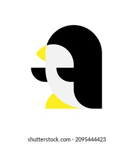 Penguin zoo sea animal abstract vector logo or icon template, sign or symbol.