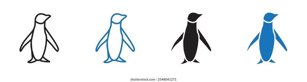Esquema del conjunto de Vectores de iconos de pingüino