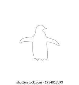 Penguins animal line drawing vector illustration