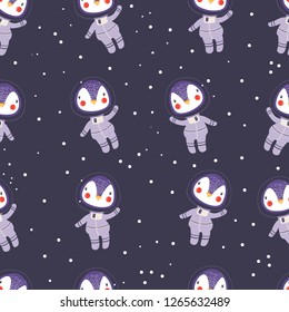 penguins astronauts pattern
