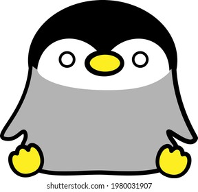 Penguins baby cute simple vague illustration material