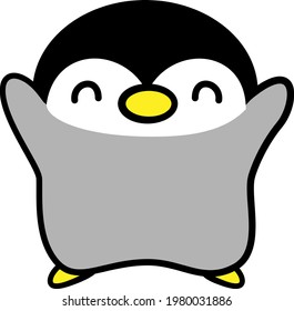 Penguins baby rejoice illustration material