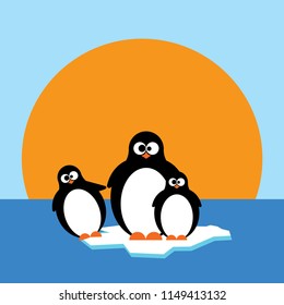 Penguins cartoon vector