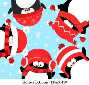 Penguins Celebrating Christmas