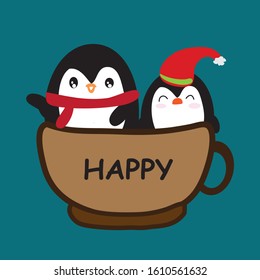 penguins are in a glass